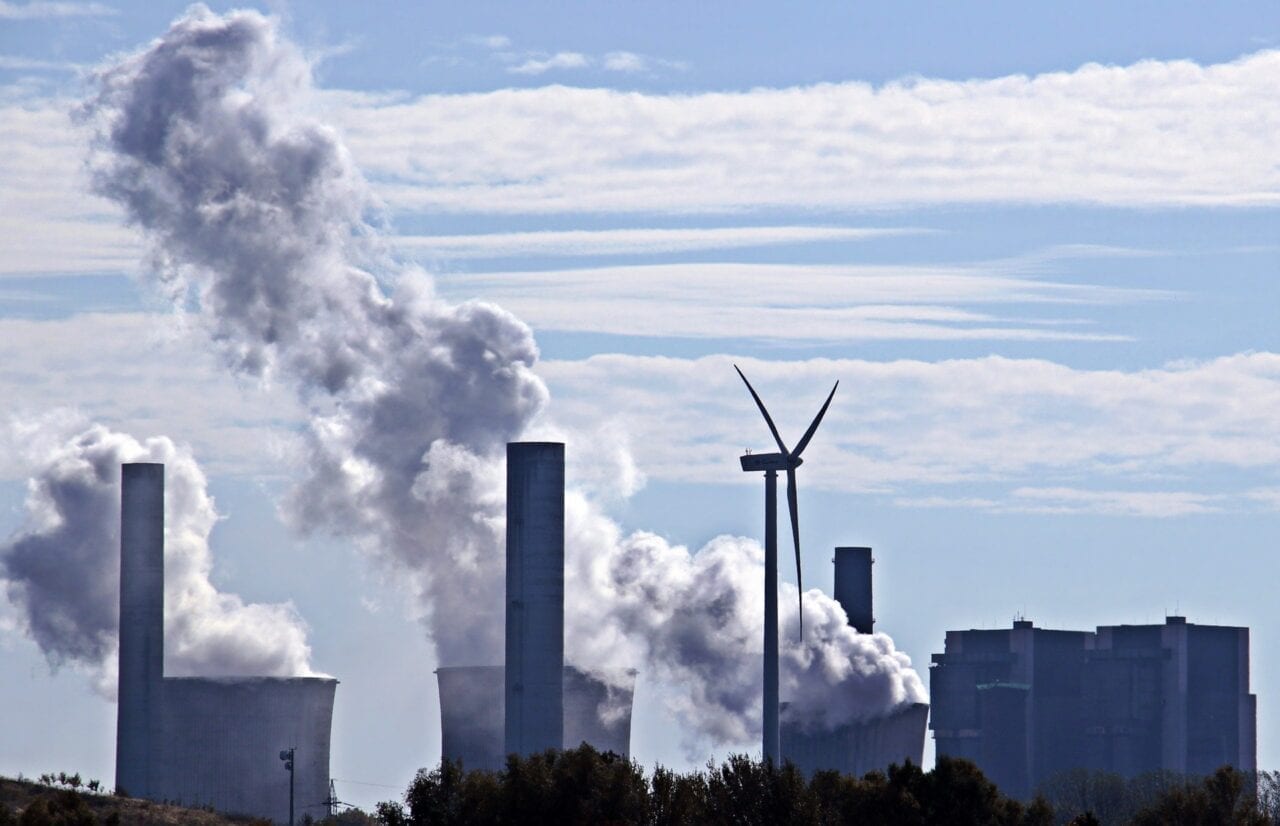 Coal Fired Power Plant with Wind Turbine