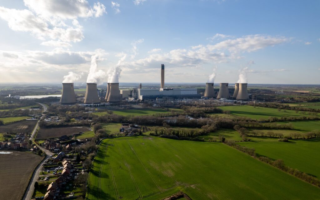 1. Drax Power Station near Selby in North Yorkshire, UK, includes four 645-MW biomass-fired units. Once one of Europe’s largest coal-fired power plants, the facility is now the site of innovation for bioenergy with carbon capture and storage (BECCS), a negative emissions technology. Courtesy: Drax Group